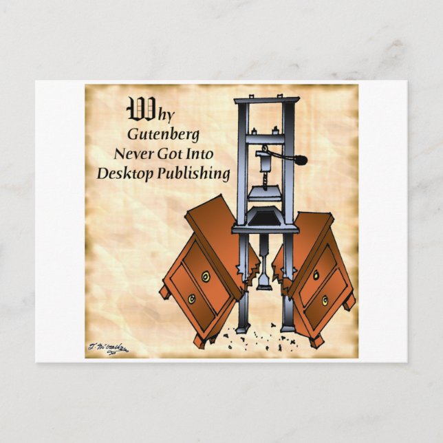 Cartão Postal Cartoon Gutenberg 3477 (Frente)