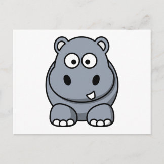 Cartão Postal Cartoon Hippo