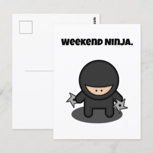Cartão Postal Cartoon japonês Engraçado Ninja
