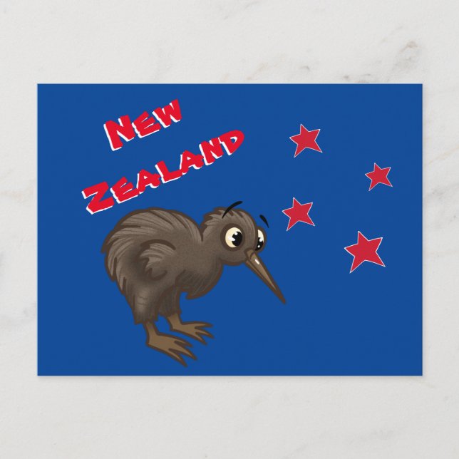 Cartão Postal Cartoon Kiwi Bird (Frente)