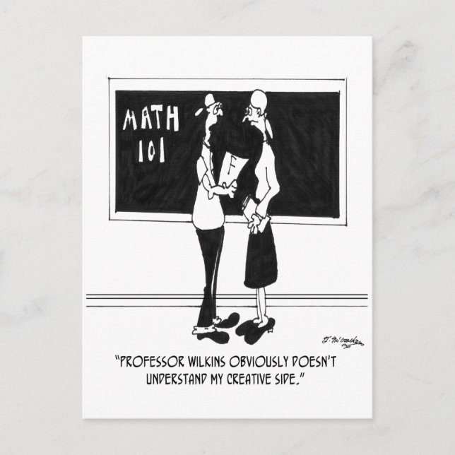 Cartão Postal Cartoon matemático 6838 (Frente)