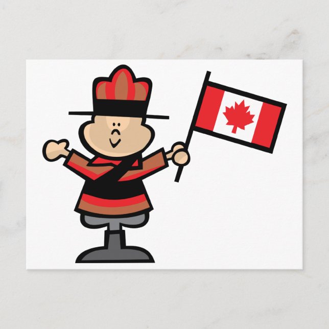 Cartão Postal Cartoon Mountie (Frente)