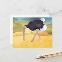 Cartoon Ostrich Com Areia De Cabeça