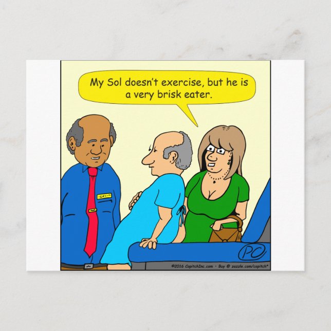 Cartão Postal Cartoon para comedores muito arriscados (Frente)