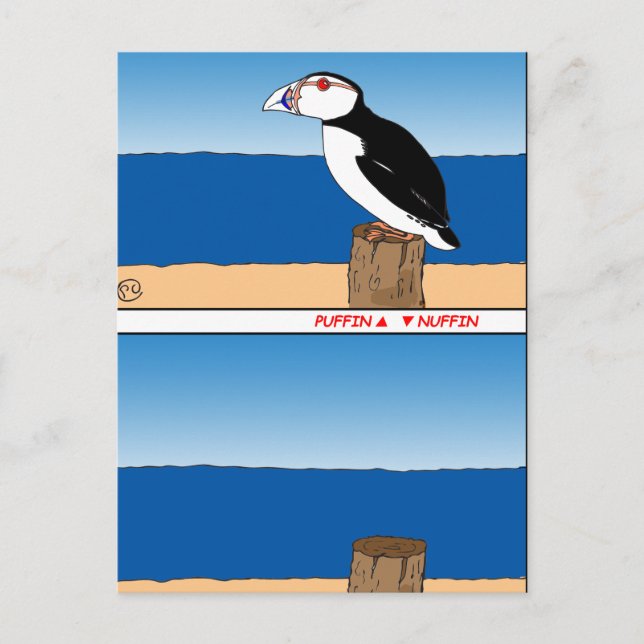 Cartão Postal Cartoon Puffin 487 (Frente)