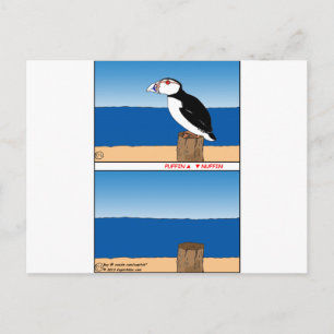 Cartão Postal Cartoon Puffin 487