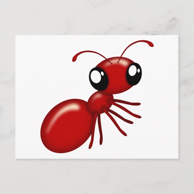 Cartão Postal Cartoon Red Ant - Cartoons Adoráveis (Frente)