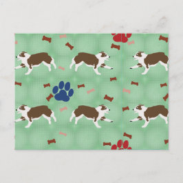 Cartão Postal Cartoon Red Australian Shepherd