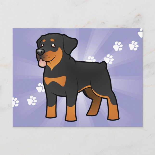 Cartão Postal Cartoon Rottweiler (Frente)