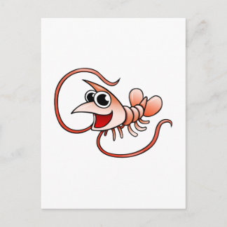 Cartão Postal Cartoon Shrimp