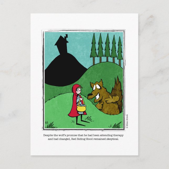 Cartão Postal Cartoon SKEPTICAL de Ellen Elliott (Frente)