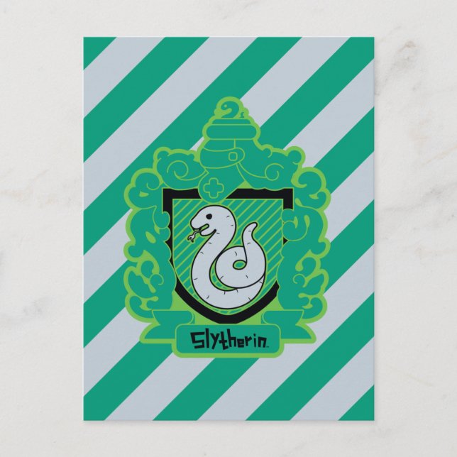 Cartão Postal Cartoon Slytherin Crest (Frente)