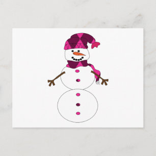 Cartão Postal Cartoon Snowman