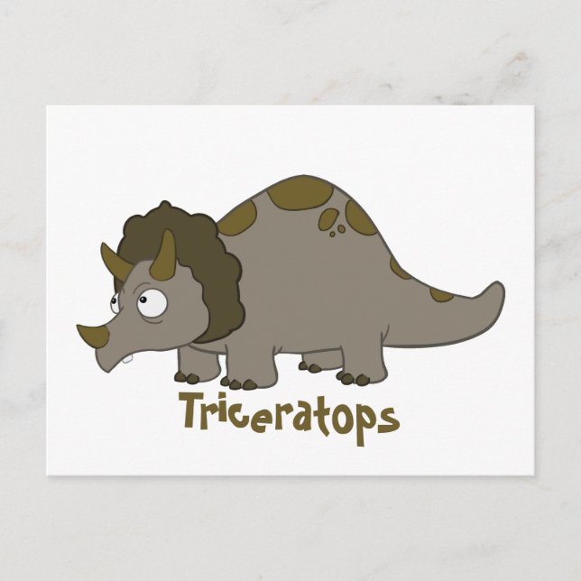 Cartão Postal Cartoon Triceratops (Frente)
