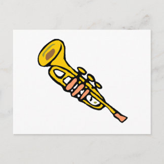 Cartão Postal Cartoon Trumpet
