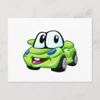 Cartoon verde sorridente - Escolha a cor de fundo