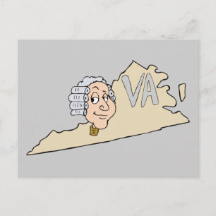 Cartão Postal Cartoon Virginia State VA com George Washington