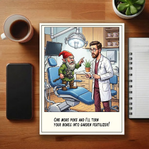 Cartão Postal Cartum de Consultório Dentário Humorístico