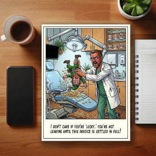Cartão Postal Cartum de Consultório Dentário Humorístico