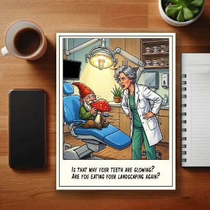 Cartão Postal Cartum de Consultório Dentário Humorístico