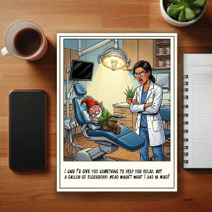 Cartão Postal Cartum de Consultório Dentário Humorístico