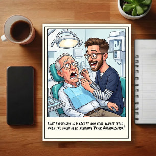 Cartão Postal Cartum de Consultório Dentário Humorístico