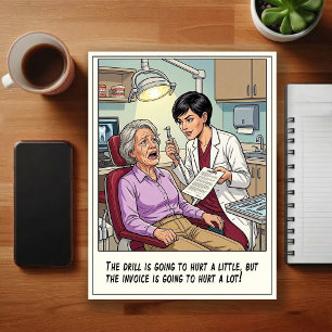 Cartão Postal Cartum de Consultório Dentário Humorístico