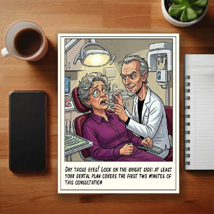 Cartão Postal Cartum de Consultório Dentário Humorístico