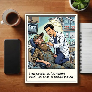 Cartão Postal Cartum de Consultório Dentário Humorístico
