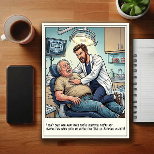 Cartão Postal Cartum de Consultório Dentário Humorístico