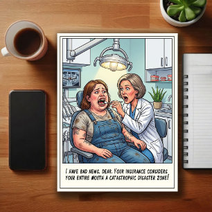 Cartão Postal Cartum de Consultório Odontológico Humorístico