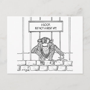Cartão Postal Cartum de Macaco 1537