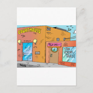Cartão Postal Cartum do Tribunal