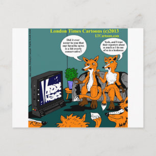 Cartão Postal Cartum Engraçado de Notícias Conservadoras