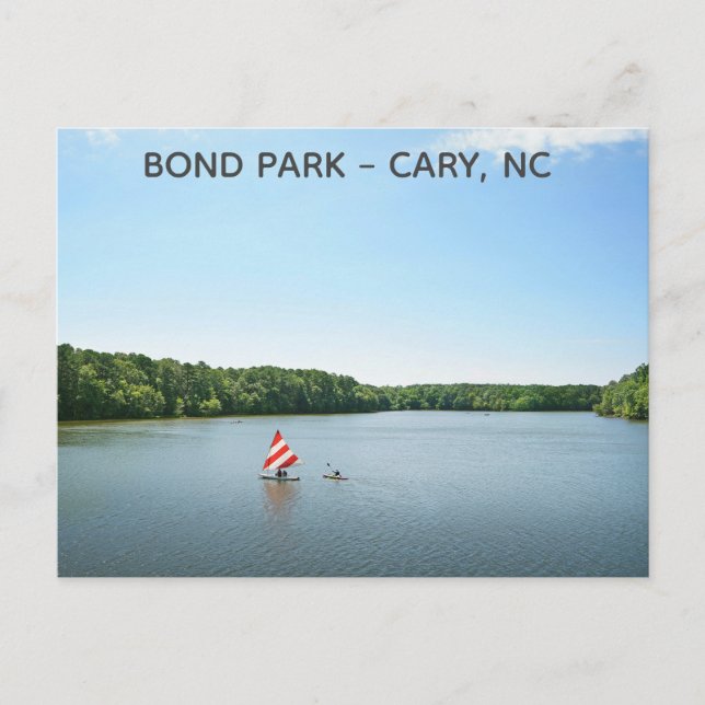 Cartão Postal Cary North Carolina Bond Park Viagem (Frente)