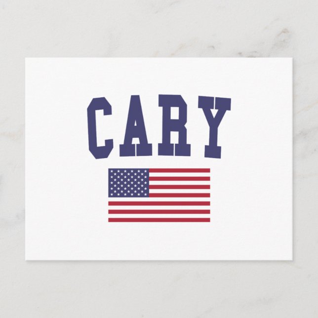 Cartão Postal Cary US Flag (Frente)