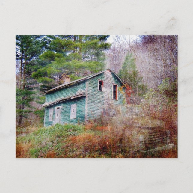 Cartão Postal Casa abandonada e Arte Digital de Caminhão (Frente)