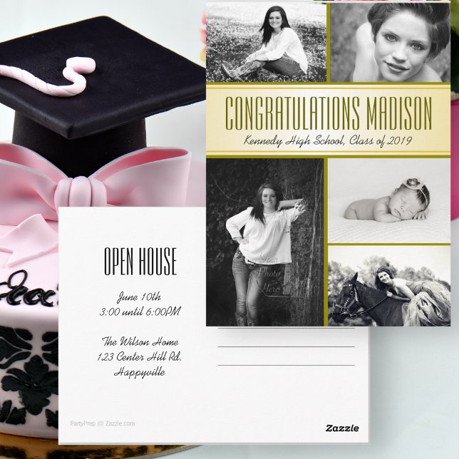 Cartão Postal Casa Aberta de Graduação de Filhas Multifotográfic (Criador carregado)