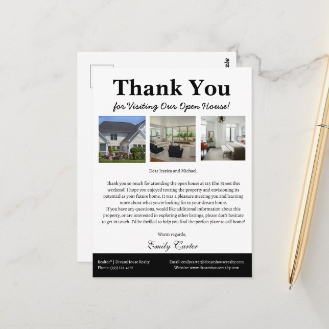 Cartão Postal Casa Aberta Única da Imobiliária Obrigado (Frente/Verso In Situ)