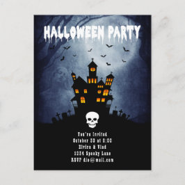 Cartão Postal Casa Assaltada Spooky com Espírito Azul