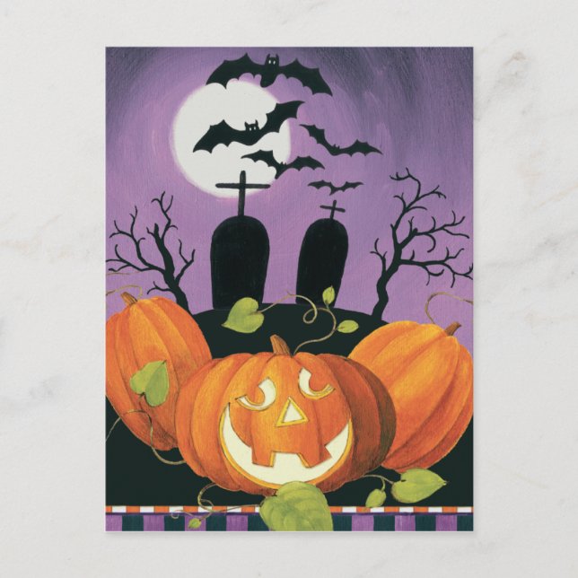 Cartão Postal Casa Assombrada de Spooky Halloween (Frente)