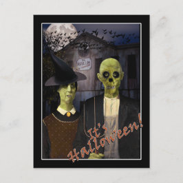 Cartão Postal Casa Assombrada do Dia das Bruxas American Gothic