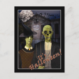 Cartão Postal Casa Assombrada do Halloween Gothic Americano