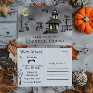 Cartão Postal Casa Assombrada, Halloween Pensava Em Anúncio Moti