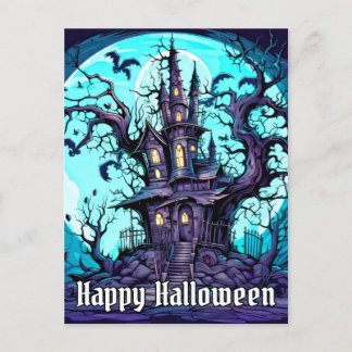 Cartão Postal Casa Assombrada Spooky - Feliz Halloween