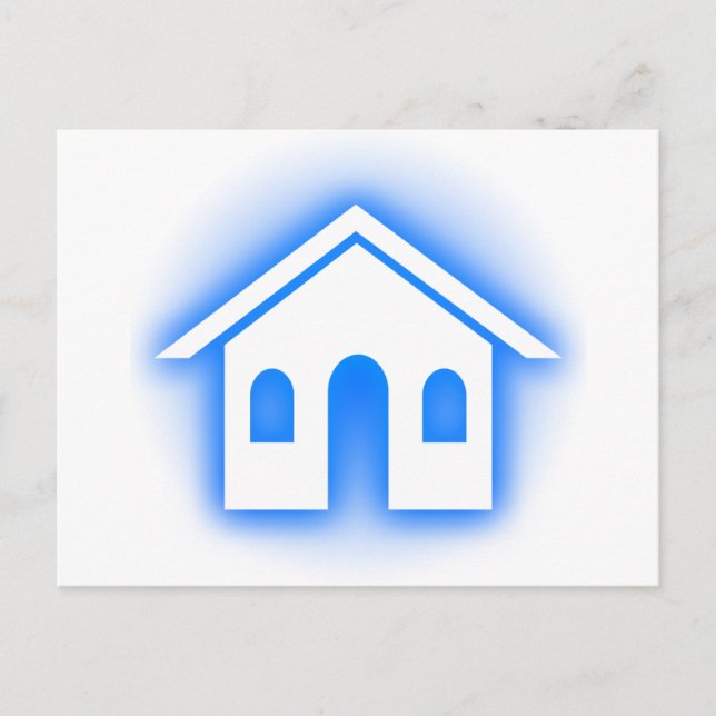 Cartão Postal casa azul brilhante (Frente)