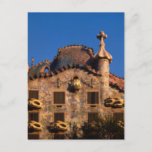 Cartão Postal Casa Batilo, Arquitetura Gaudi, Barcelona,
