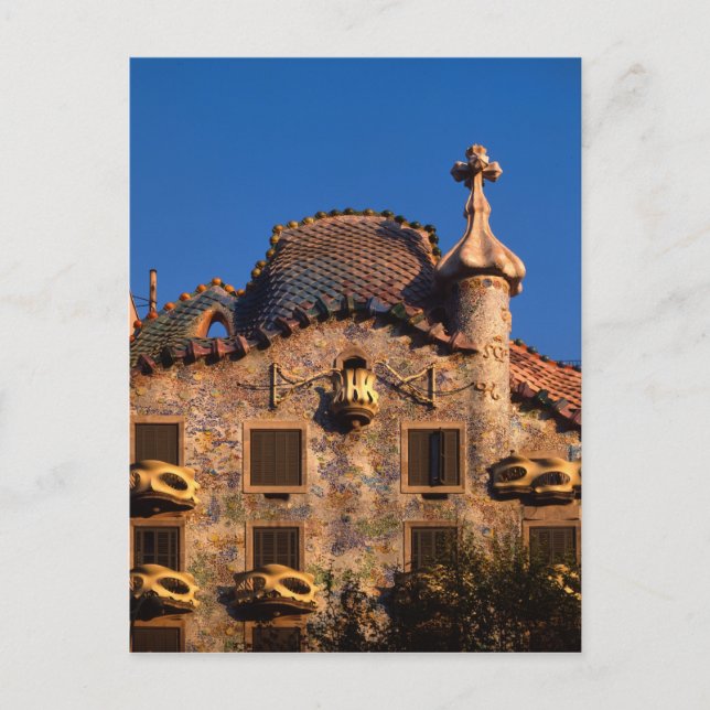 Cartão Postal Casa Batilo, Arquitetura Gaudi, Barcelona (Frente)