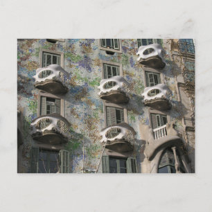 Cartão Postal Casa Batlló em Barcelona por Antoni Gaudí