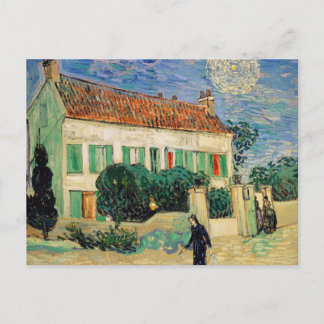Cartão Postal Casa branca à noite - Vincent van Gogh